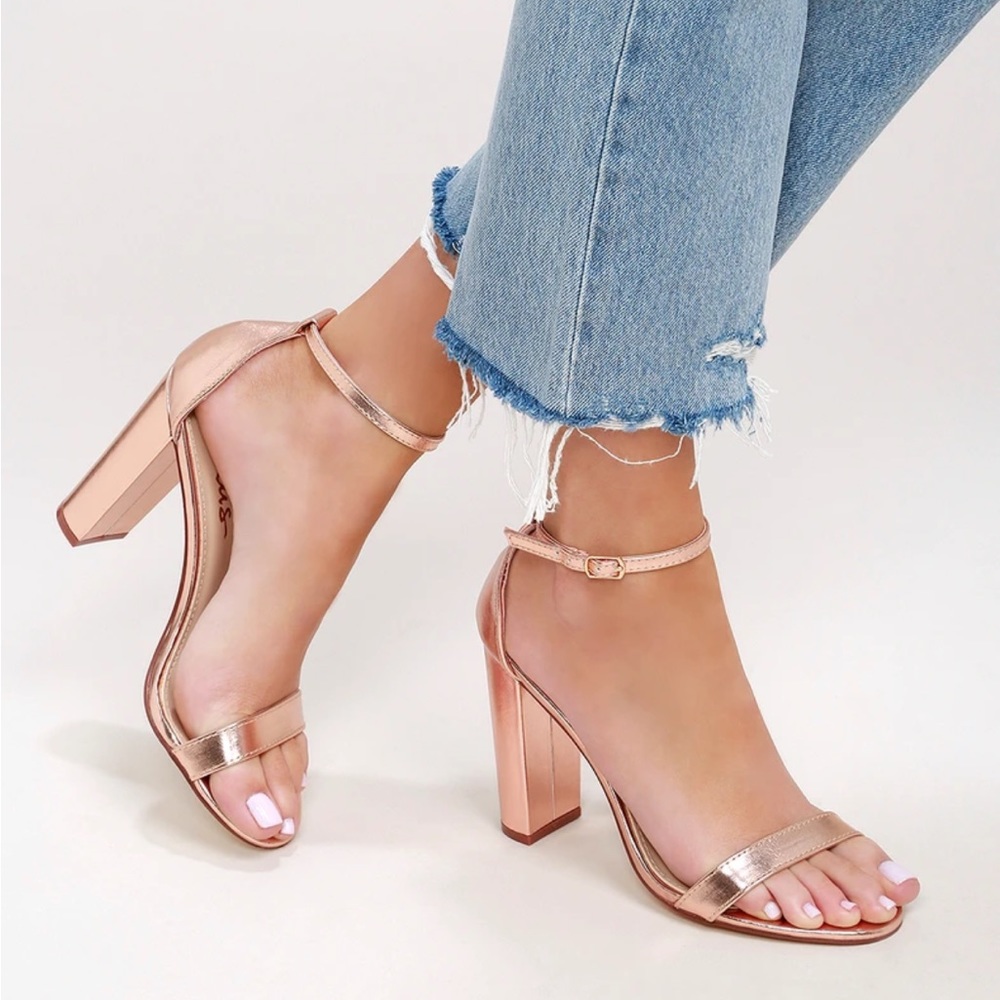 Taylor Rose Gold Ankle strap heels